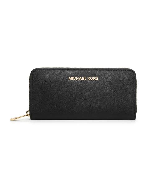 michael kors tech continental wallet black|Michael Kors Wallet saffiano leather.